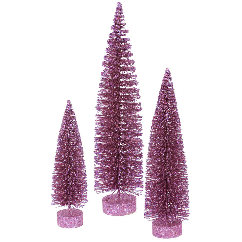 Glitter Oval Tabletop Trees Set of 3 (12",16",20")