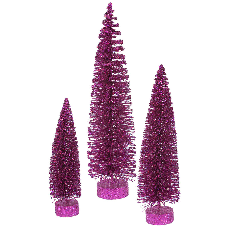 Glitter Oval Tabletop Trees Set of 3 (12",16",20")