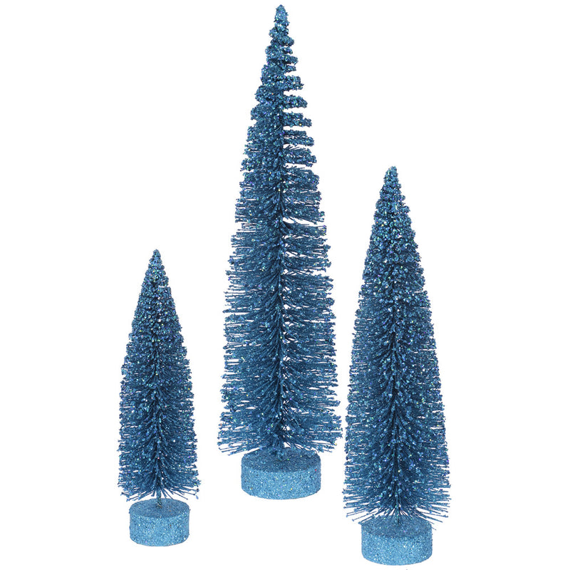 Glitter Oval Tabletop Trees Set of 3 (12",16",20")