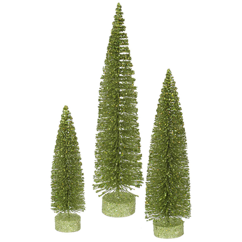 Glitter Oval Tabletop Trees Set of 3 (12",16",20")