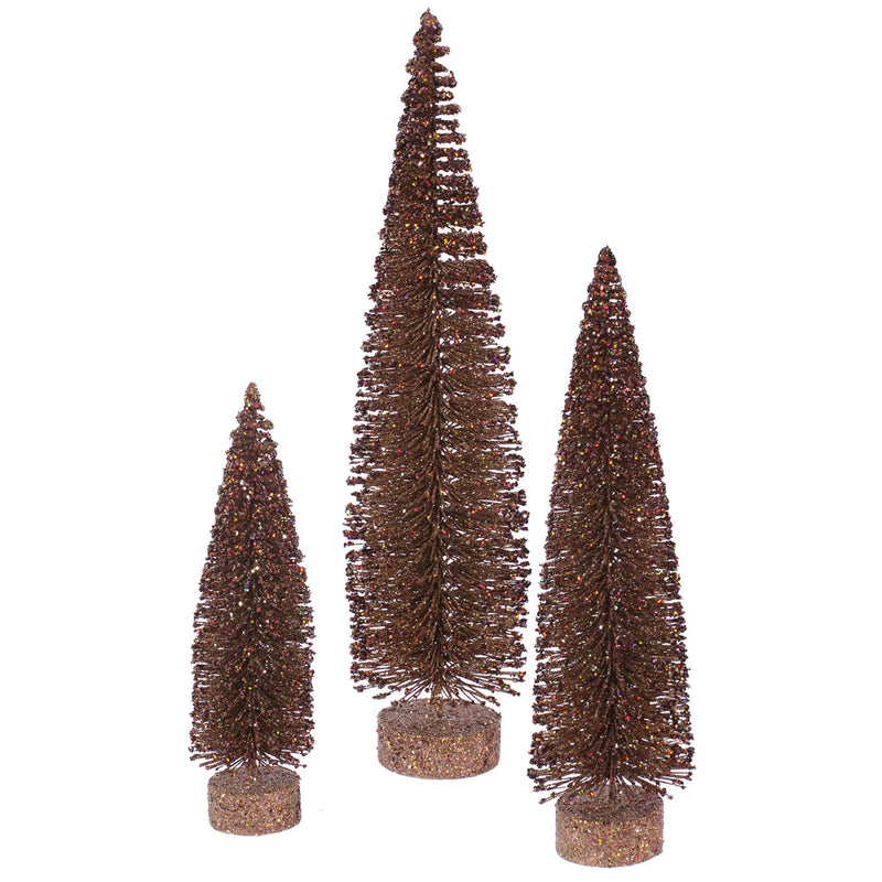 Glitter Oval Tabletop Trees Set of 3 (12",16",20")