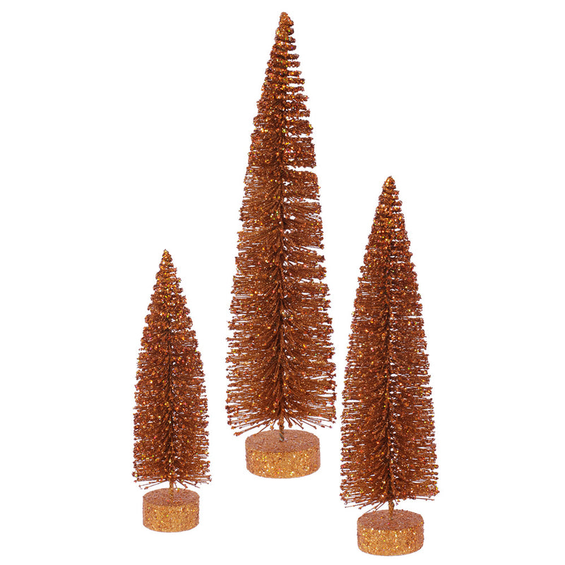 Glitter Oval Tabletop Trees Set of 3 (12",16",20")