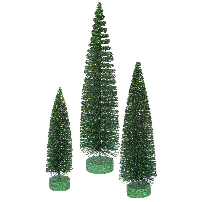 Glitter Oval Tabletop Trees Set of 3 (12",16",20")