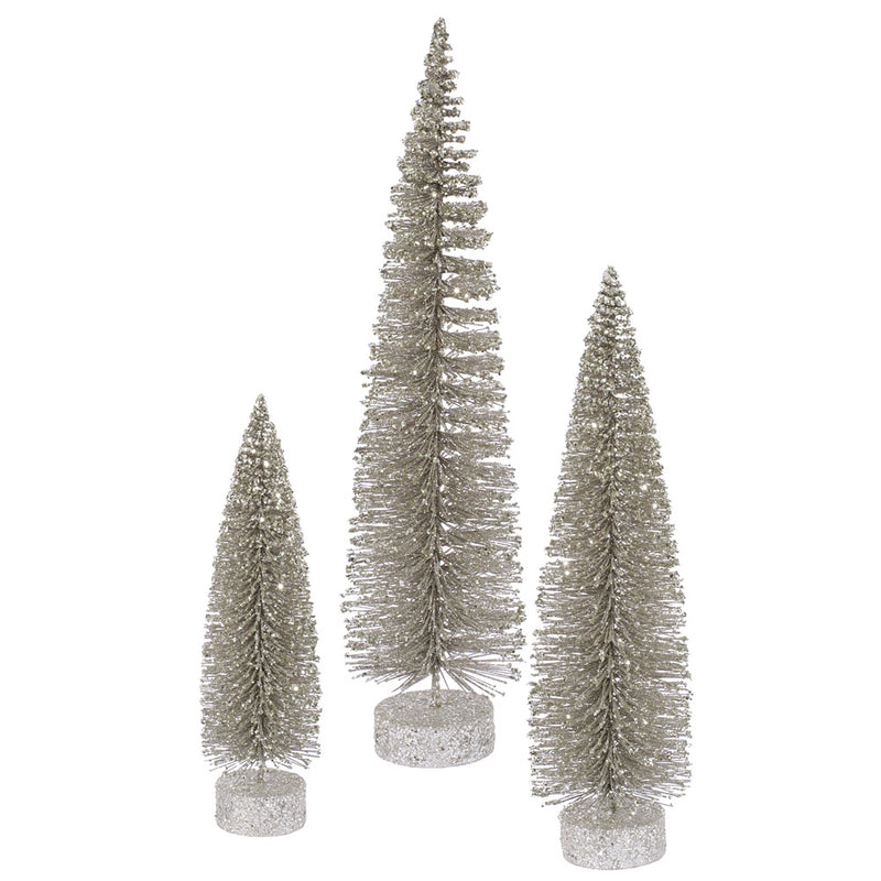 Glitter Oval Tabletop Trees Set of 3 (12",16",20")