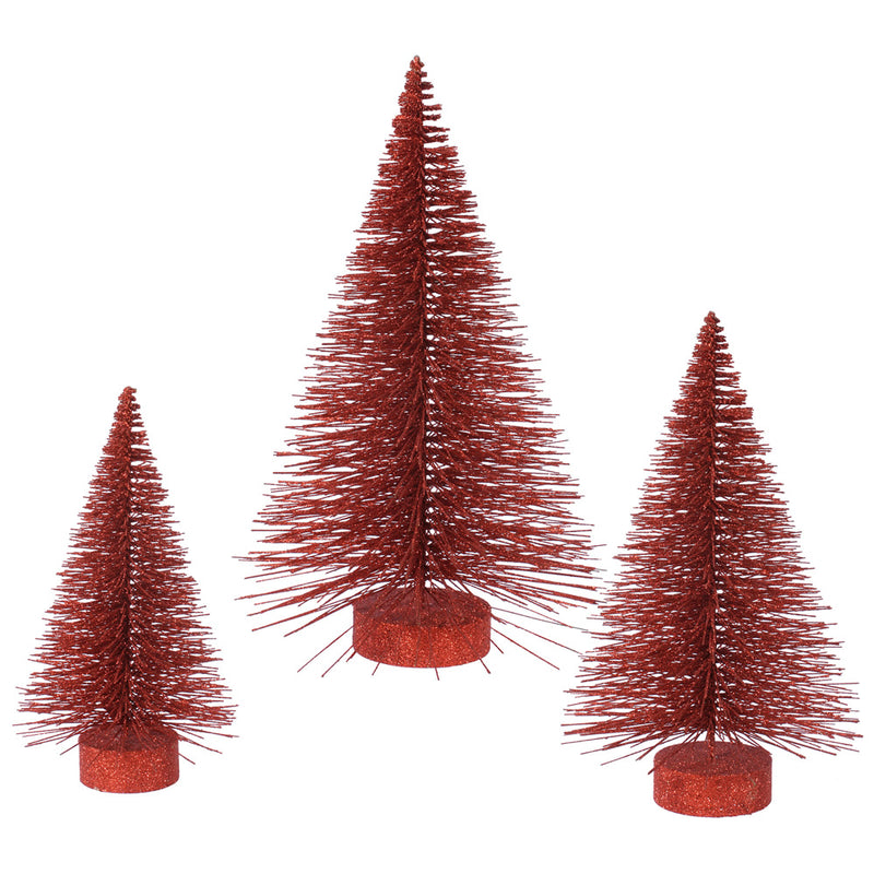 Glitter Fat Tabletop Trees Set of 3 (16",20",24")