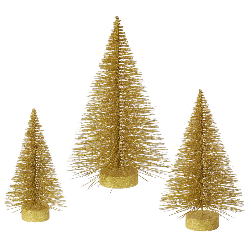 Glitter Fat Tabletop Trees Set of 3 (16",20",24")