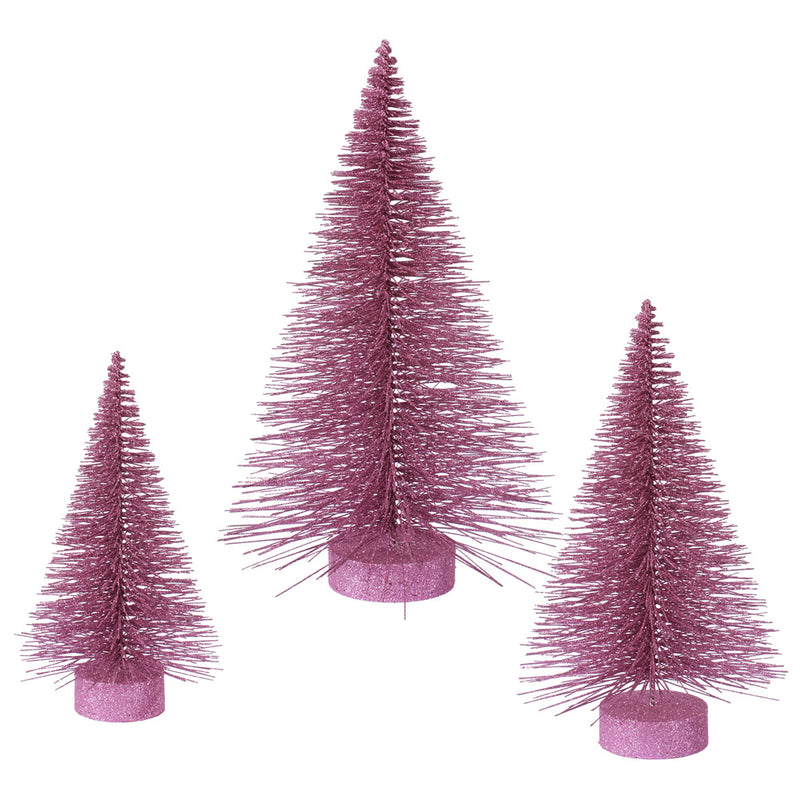 Glitter Fat Tabletop Trees Set of 3 (16",20",24")