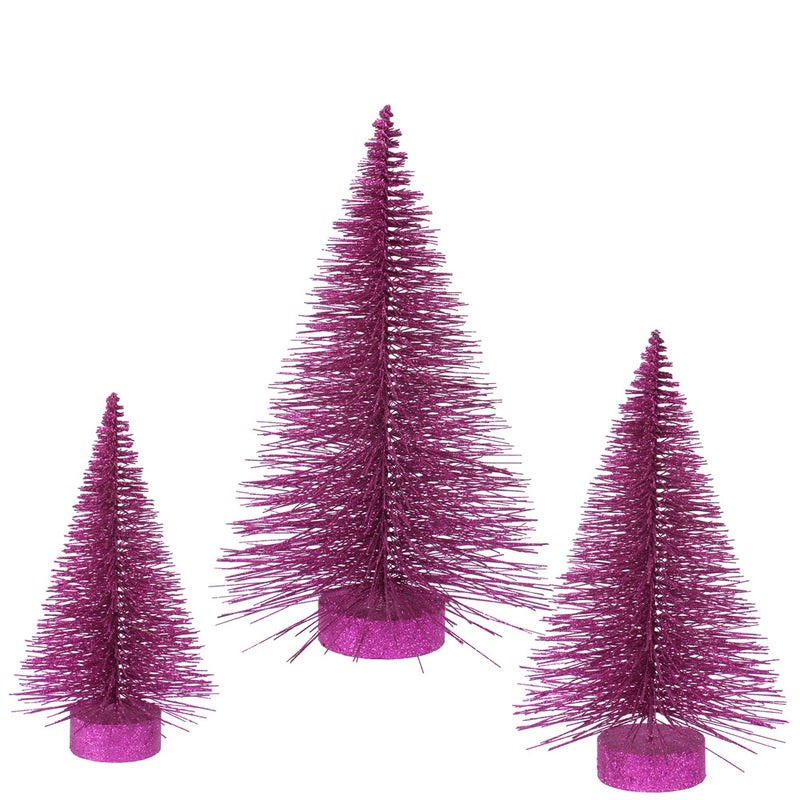 Glitter Fat Tabletop Trees Set of 3 (16",20",24")