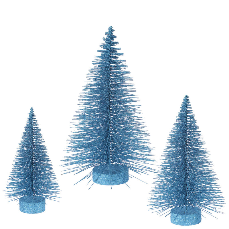 Glitter Fat Tabletop Trees Set of 3 (16",20",24")