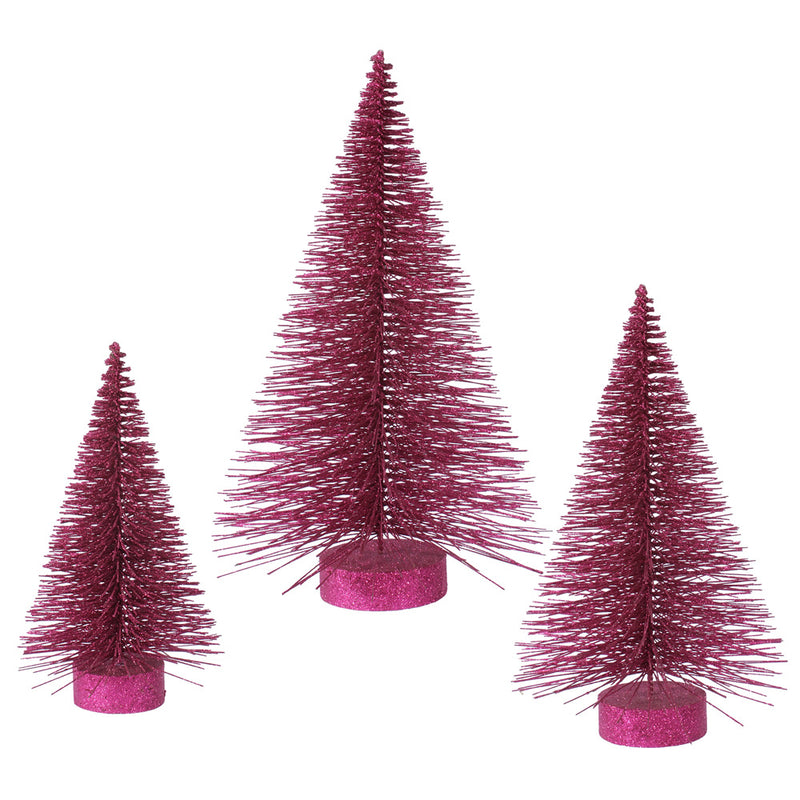 Glitter Fat Tabletop Trees Set of 3 (16",20",24")