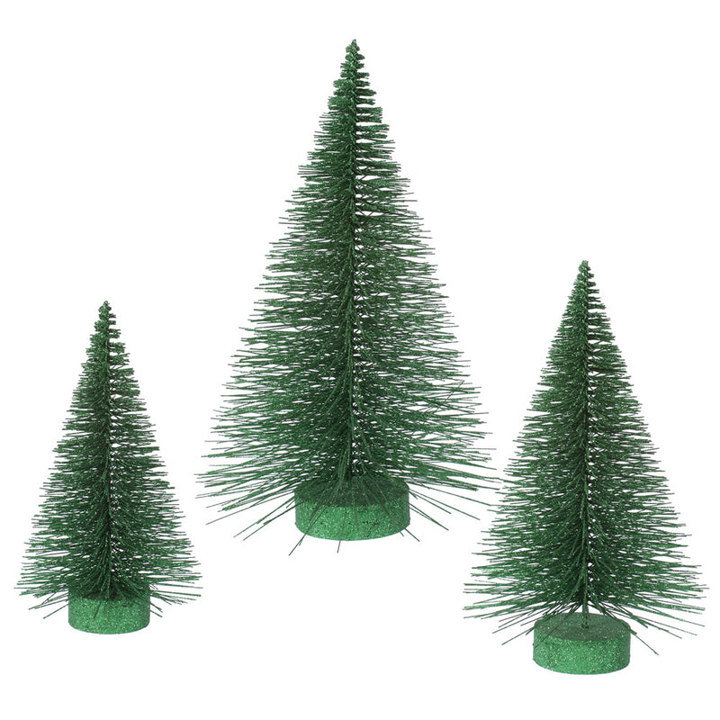 Glitter Fat Tabletop Trees Set of 3 (16",20",24")