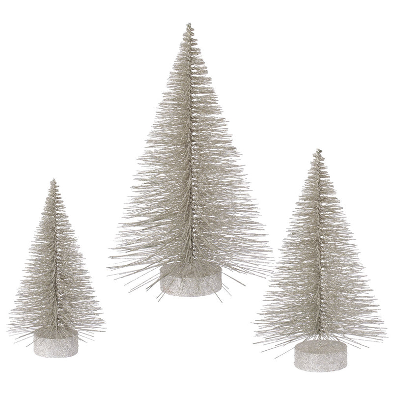 Glitter Fat Tabletop Trees Set of 3 (16",20",24")