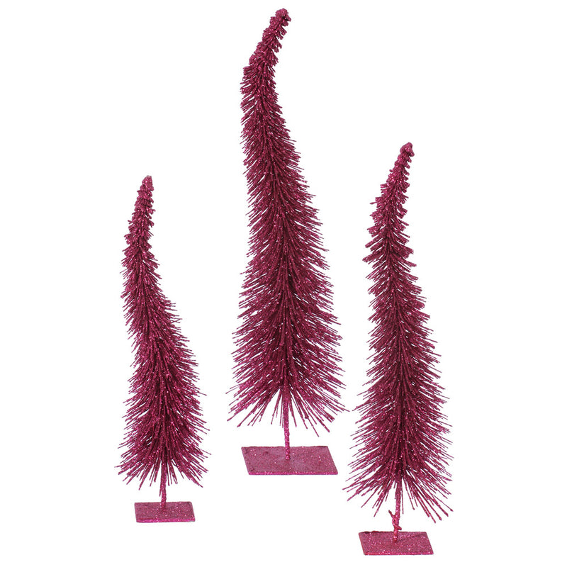 Glitter Curved Tabletop Trees Set of 3 (12",14",16")