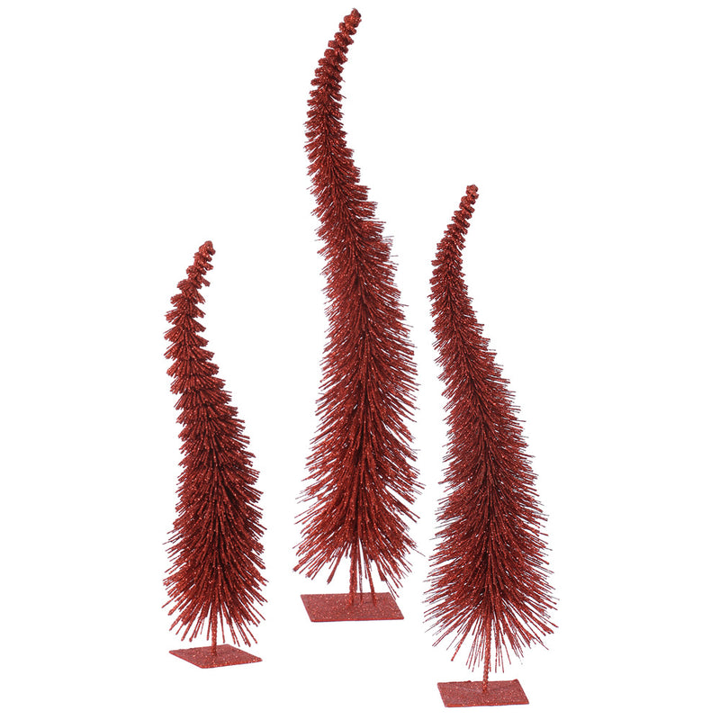 Glitter Curved Tabletop Trees Set of 3 (18",22",26")