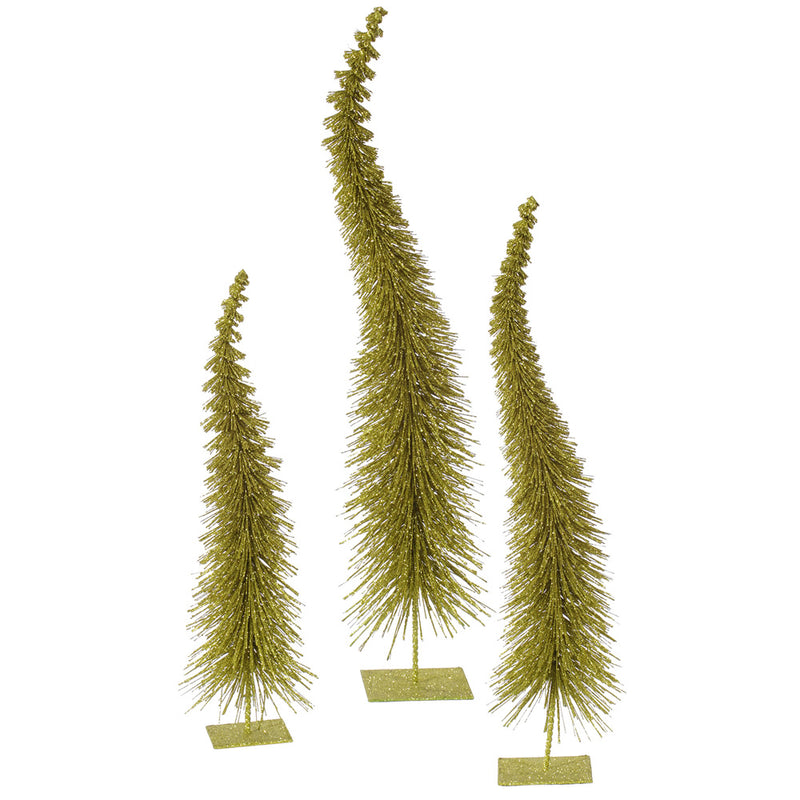 Glitter Curved Tabletop Trees Set of 3 (18",22",26")