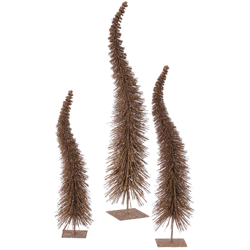 Glitter Curved Tabletop Trees Set of 3 (18",22",26")