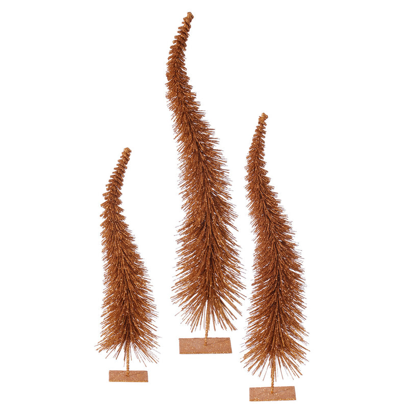 Glitter Curved Tabletop Trees Set of 3 (18",22",26")