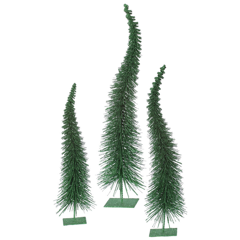 Glitter Curved Tabletop Trees Set of 3 (18",22",26")