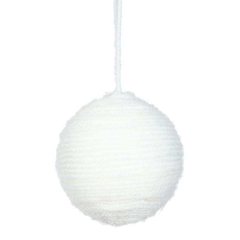 2.4" White Yarn Ball Ornament 12 per Bag