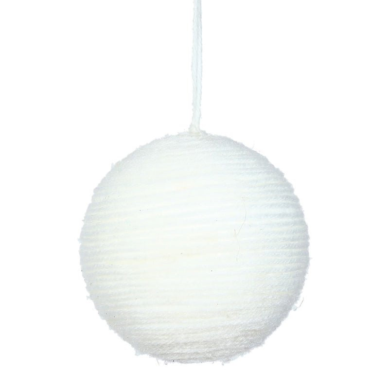 3" White Yarn Ball Ornament 12 per Bag