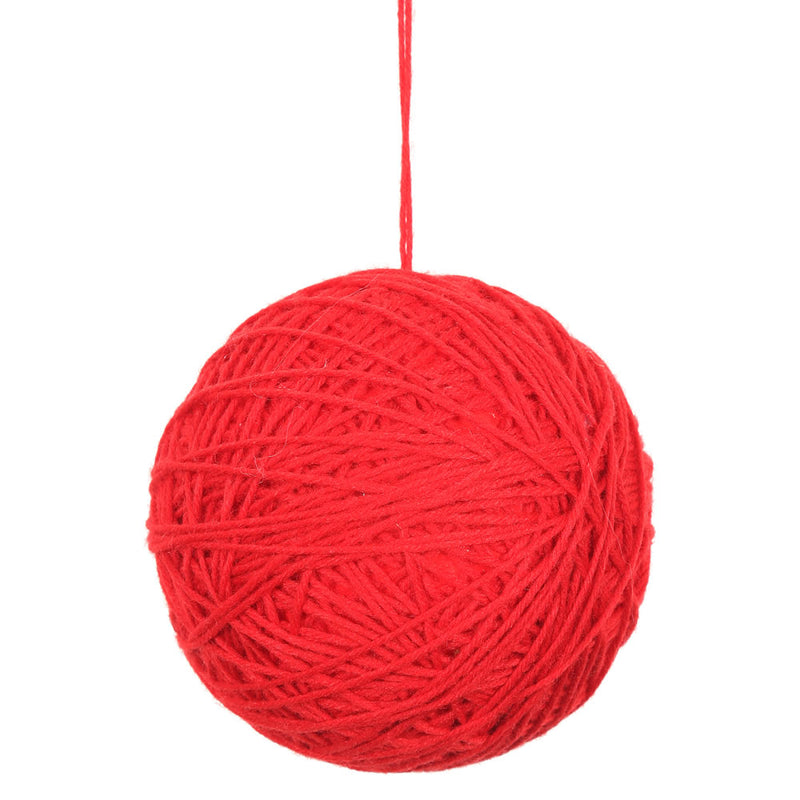 3" Red Yarn Ball Ornament 12 per Bag