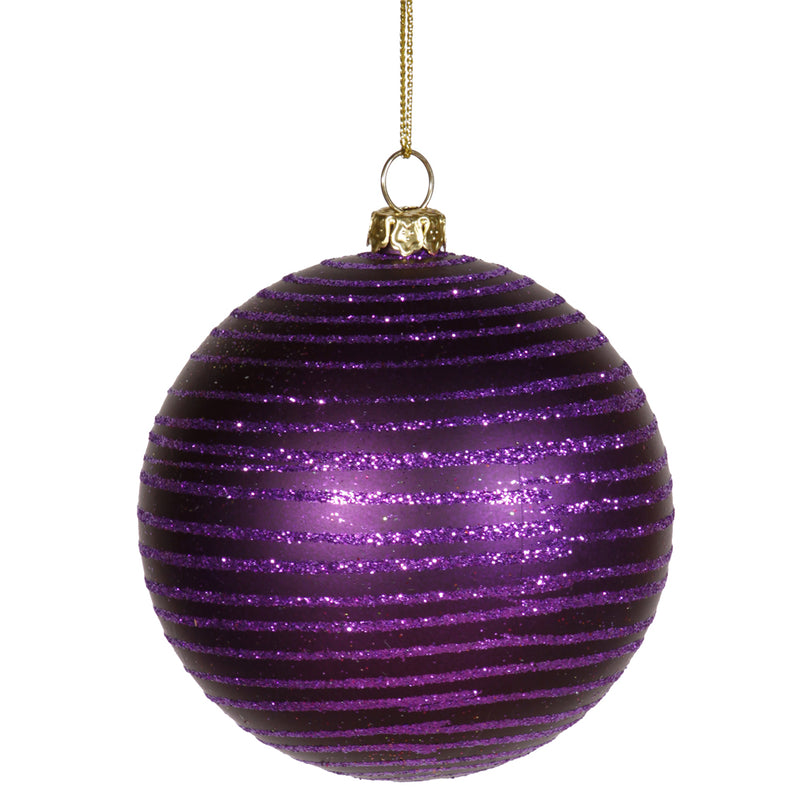 3" Matte-Glitter Ball Ornaments Set of 6 (Various Color Options)