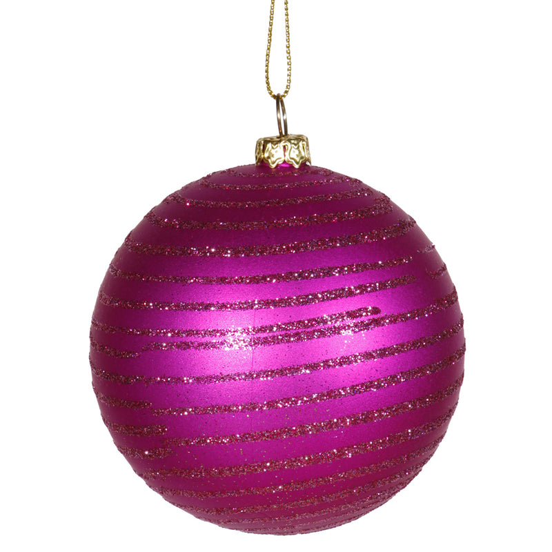 4.75" Matte-Glitter Ball Ornaments Set of 3 (Various Color Options)