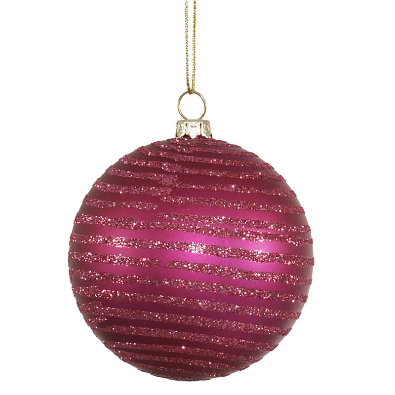 3" Matte-Glitter Ball Ornaments Set of 6 (Various Color Options)