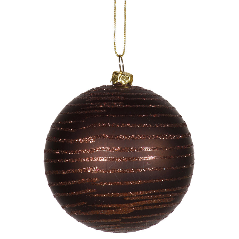 3" Matte-Glitter Ball Ornaments Set of 6 (Various Color Options)