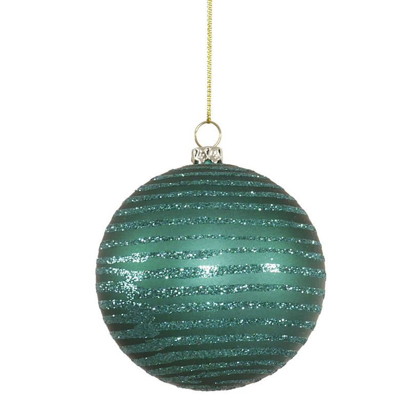 3" Matte-Glitter Ball Ornaments Set of 6 (Various Color Options)