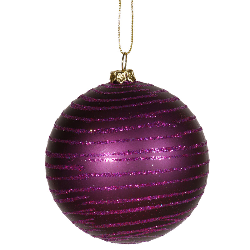 3" Matte-Glitter Ball Ornaments Set of 6 (Various Color Options)