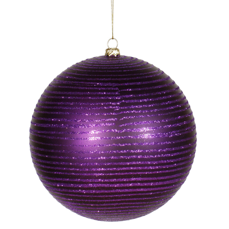 5.5" Matte-Glitter Ball Ornaments Set of 2 (Various Color Options)