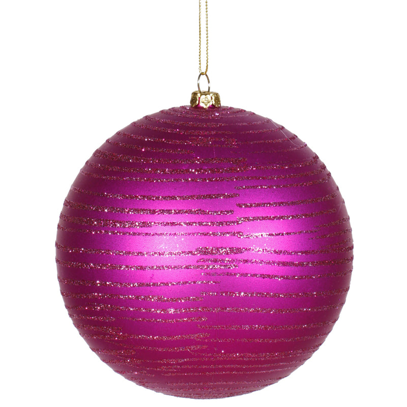 5.5" Matte-Glitter Ball Ornaments Set of 2 (Various Color Options)