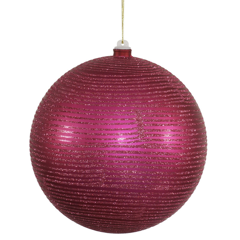 5.5" Matte-Glitter Ball Ornaments Set of 2 (Various Color Options)