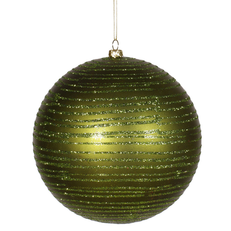 5.5" Matte-Glitter Ball Ornaments Set of 2 (Various Color Options)