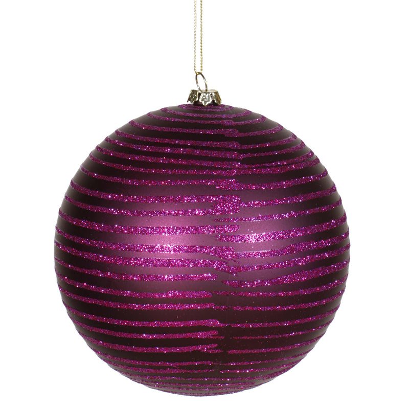 5.5" Matte-Glitter Ball Ornaments Set of 2 (Various Color Options)