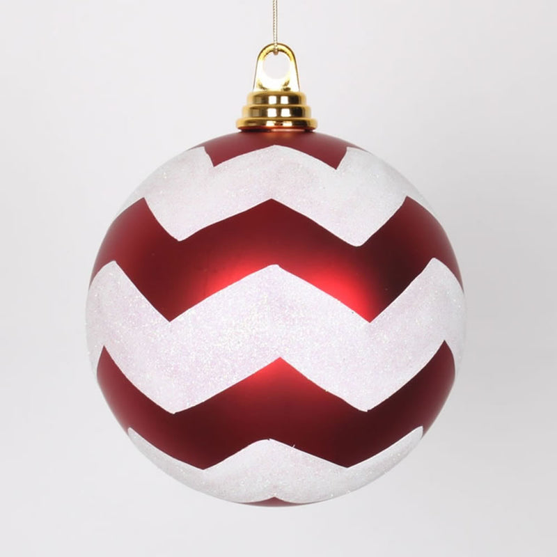 6" Matte-Glittery Chevron Ball (Various Color Options)