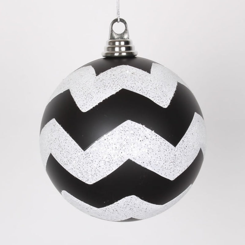 6" Matte-Glittery Chevron Ball (Various Color Options)