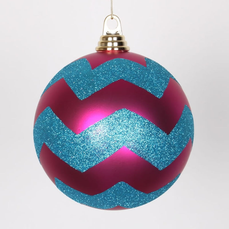 6" Matte-Glittery Chevron Ball (Various Color Options)