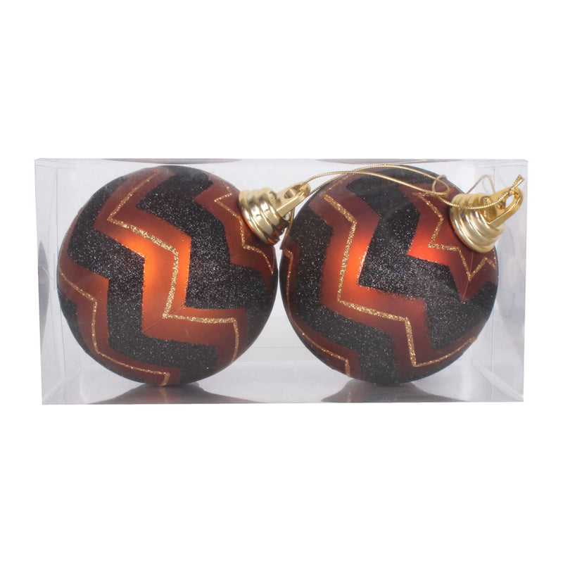 4.75" Chevron Ball Ornaments Set of 2 (Various Color Options)