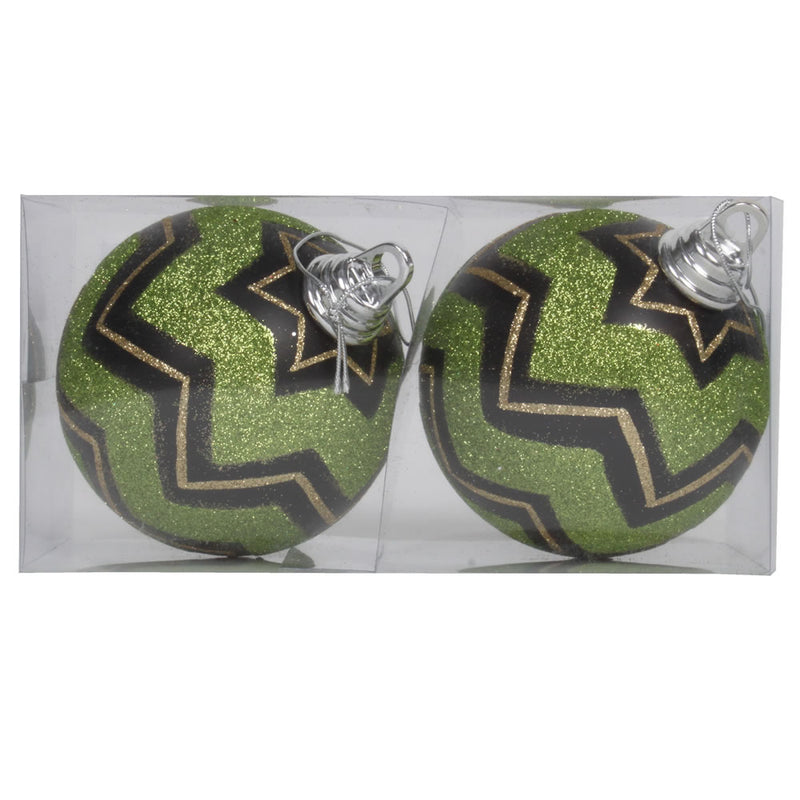 4.75" Chevron Ball Ornaments Set of 2 (Various Color Options)