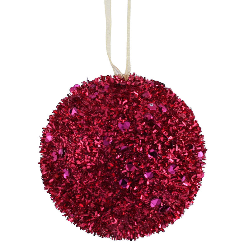 3" Sequin Glitter Ball Ornaments Set of 6 (Various Color Options)