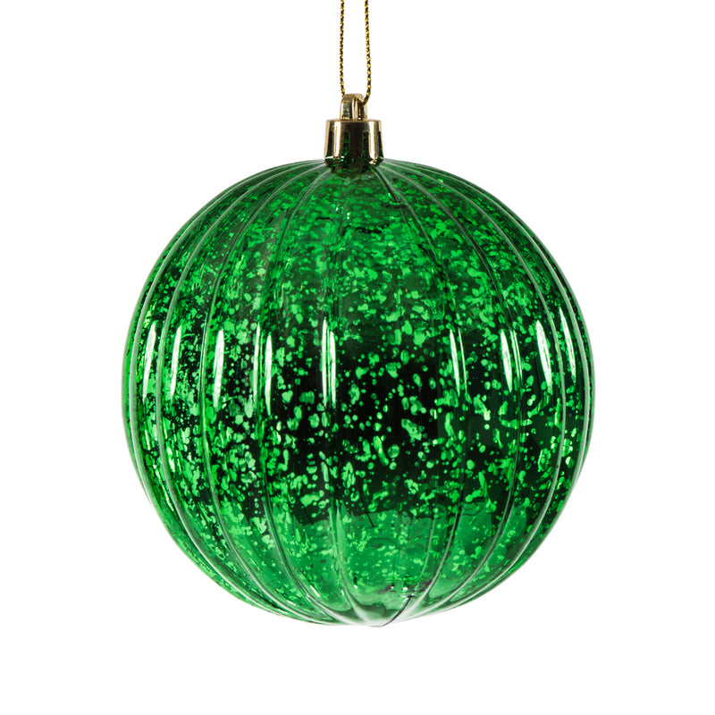 4" Mercury Finish Pumpkin Ball Ornaments Set of 6 (Various Color Options)