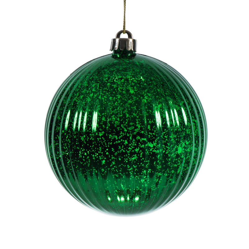 6" Mercury Finish Pumpkin Ball Ornaments Set of 4 (Various Color Options)