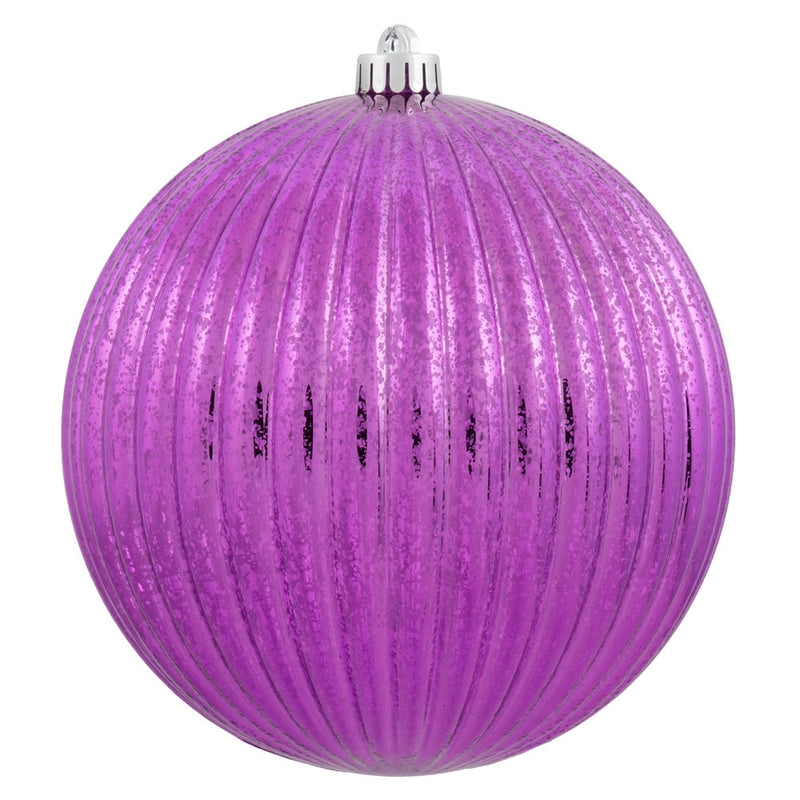 6" Mercury Finish Pumpkin Ball Ornaments Set of 4 (Various Color Options)