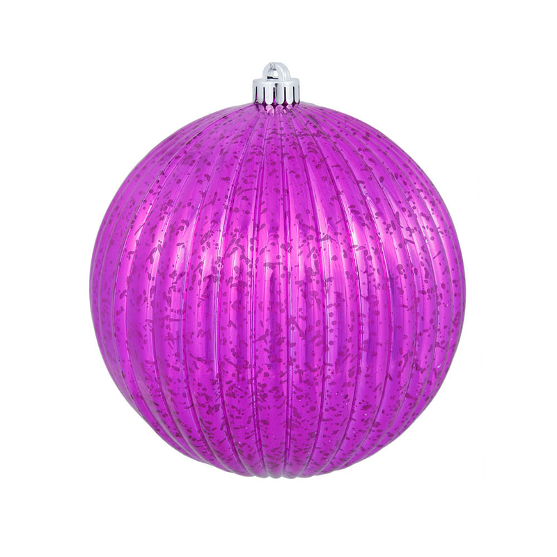 6" Mercury Finish Pumpkin Ball Ornaments Set of 4 (Various Color Options)