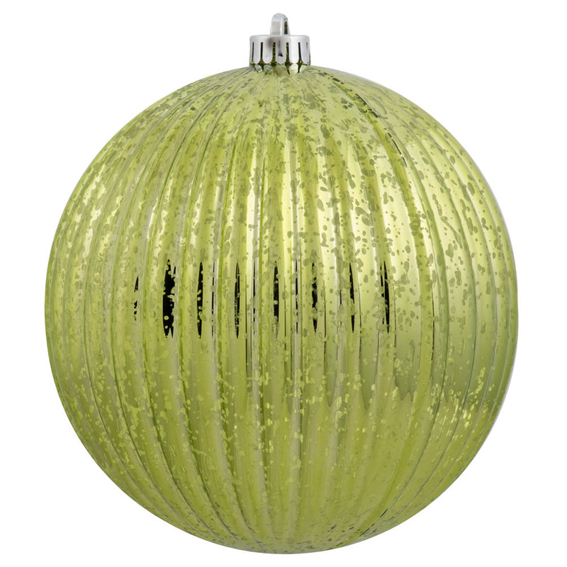 4" Mercury Finish Pumpkin Ball Ornaments Set of 6 (Various Color Options)