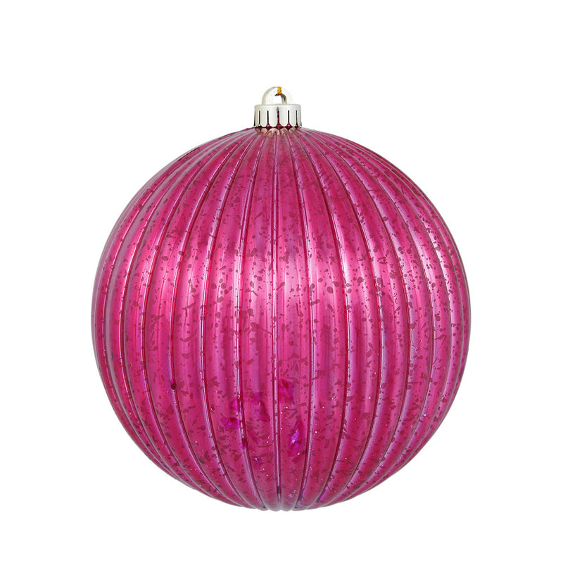 6" Mercury Finish Pumpkin Ball Ornaments Set of 4 (Various Color Options)