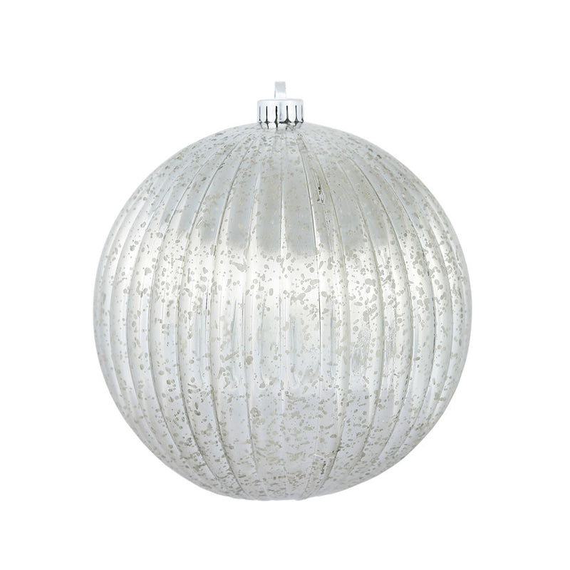 6" Mercury Finish Pumpkin Ball Ornaments Set of 4 (Various Color Options)