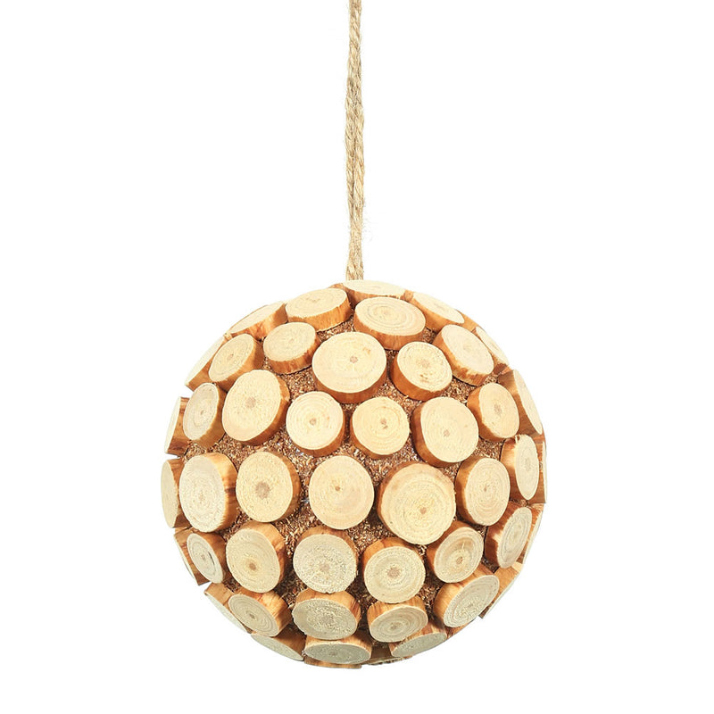 4" Pine Chip Ball Ornaments Set of 3